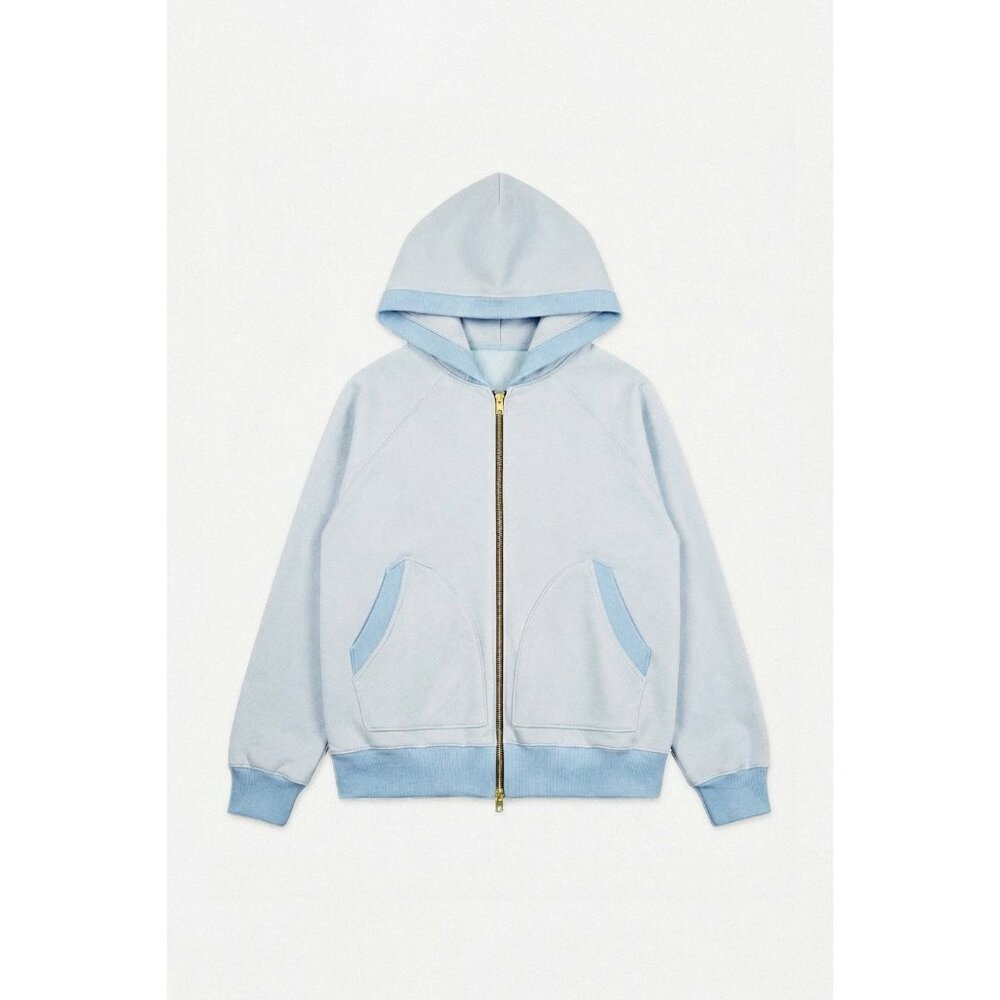 Rework Baby Blue Double Zip Hoodie L